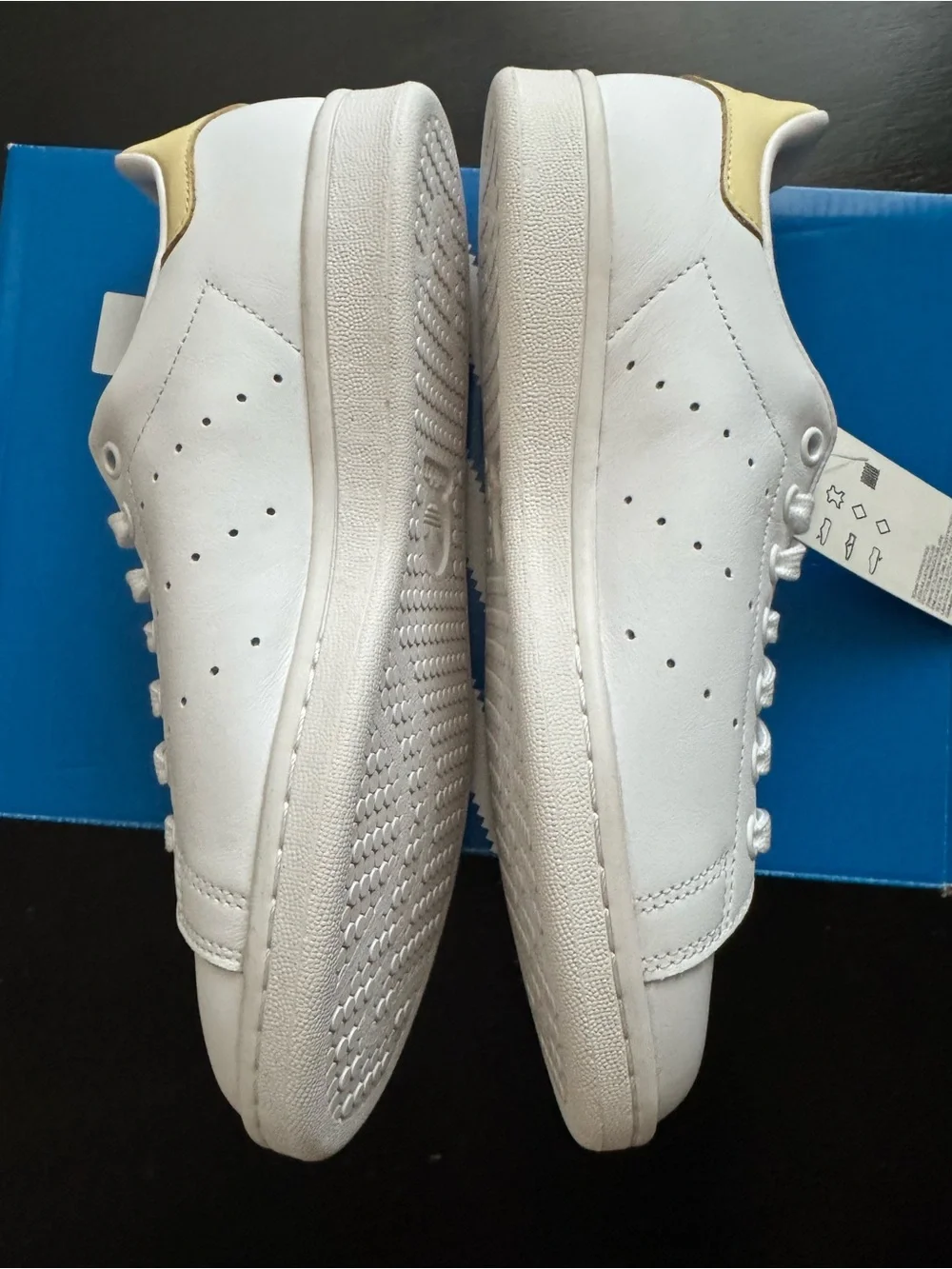 adidas Stan Smith Easy Yellow, Size 8M/9W. NWT. Free adidas socks with purchase